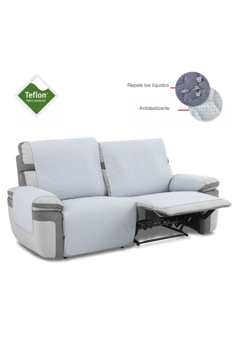 Cubre sofá relax impermeable 2/3 plazas gris claro